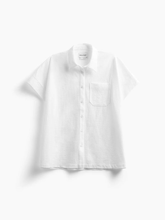 Women's Hybrid Seersucker Short Sleeve Shirt - White